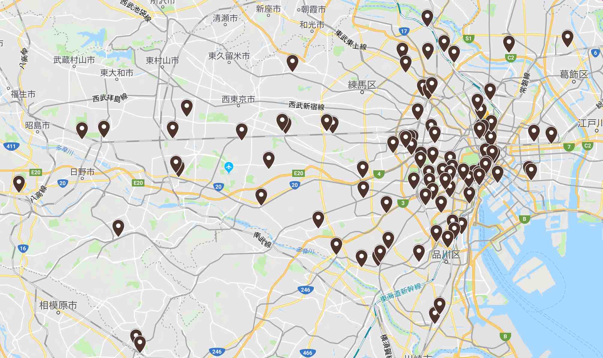 東京クリニック分布図
