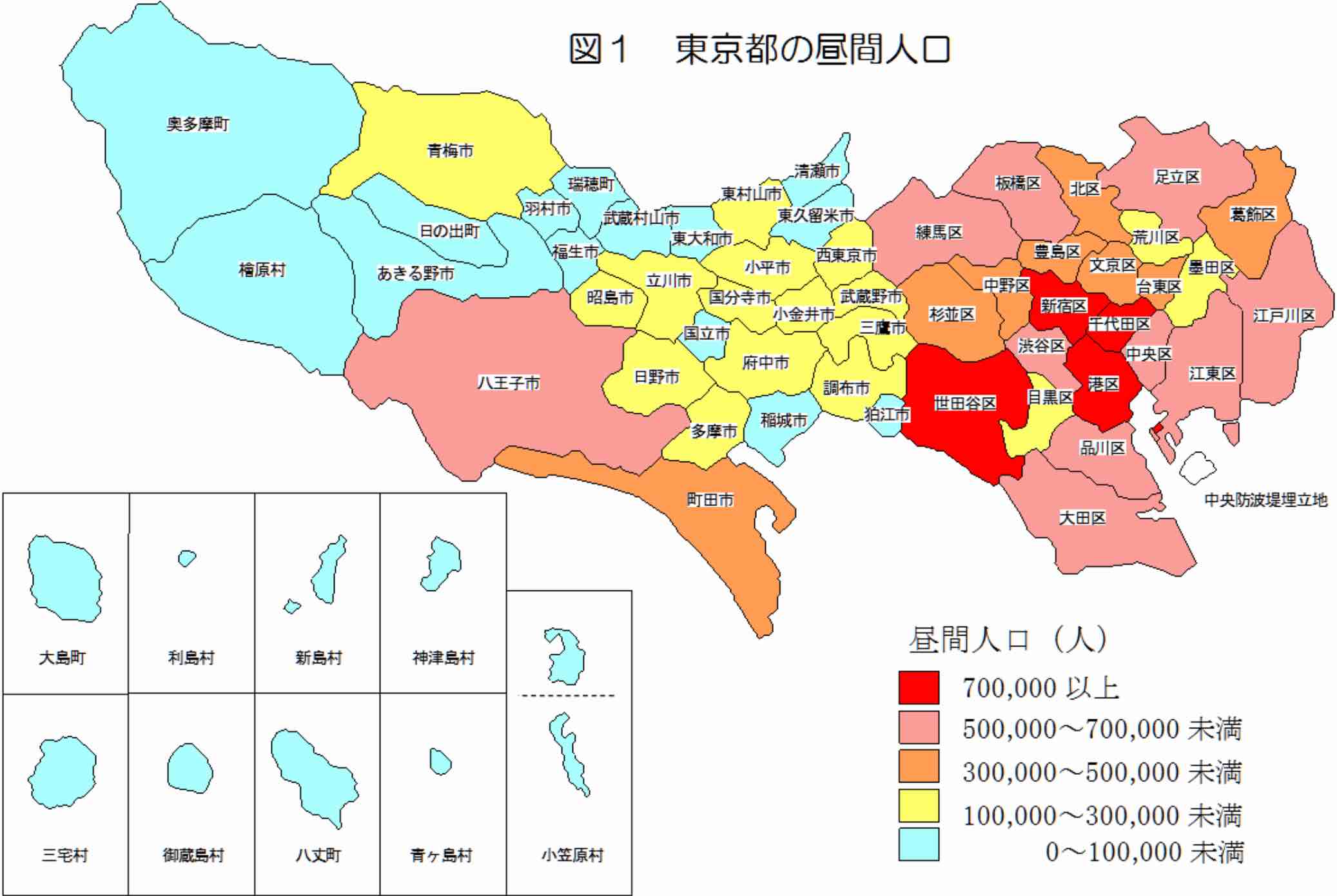 都内昼間人口マップ